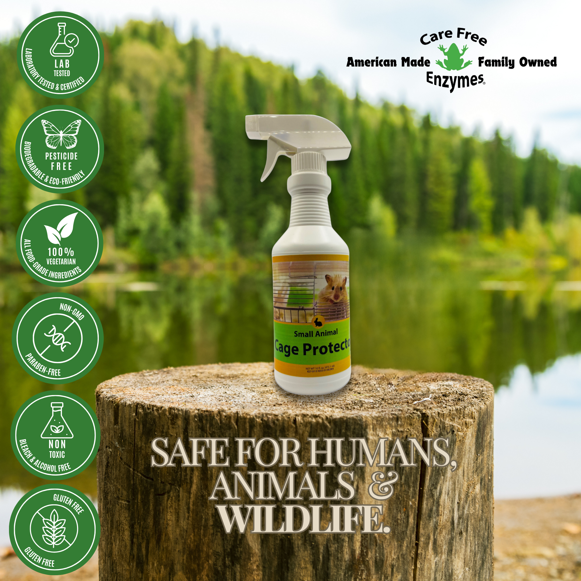 Small Animal Cage Cleaner & Deodorizer | For Hamsters, Guinea Pigs & Rabbits | 16 oz