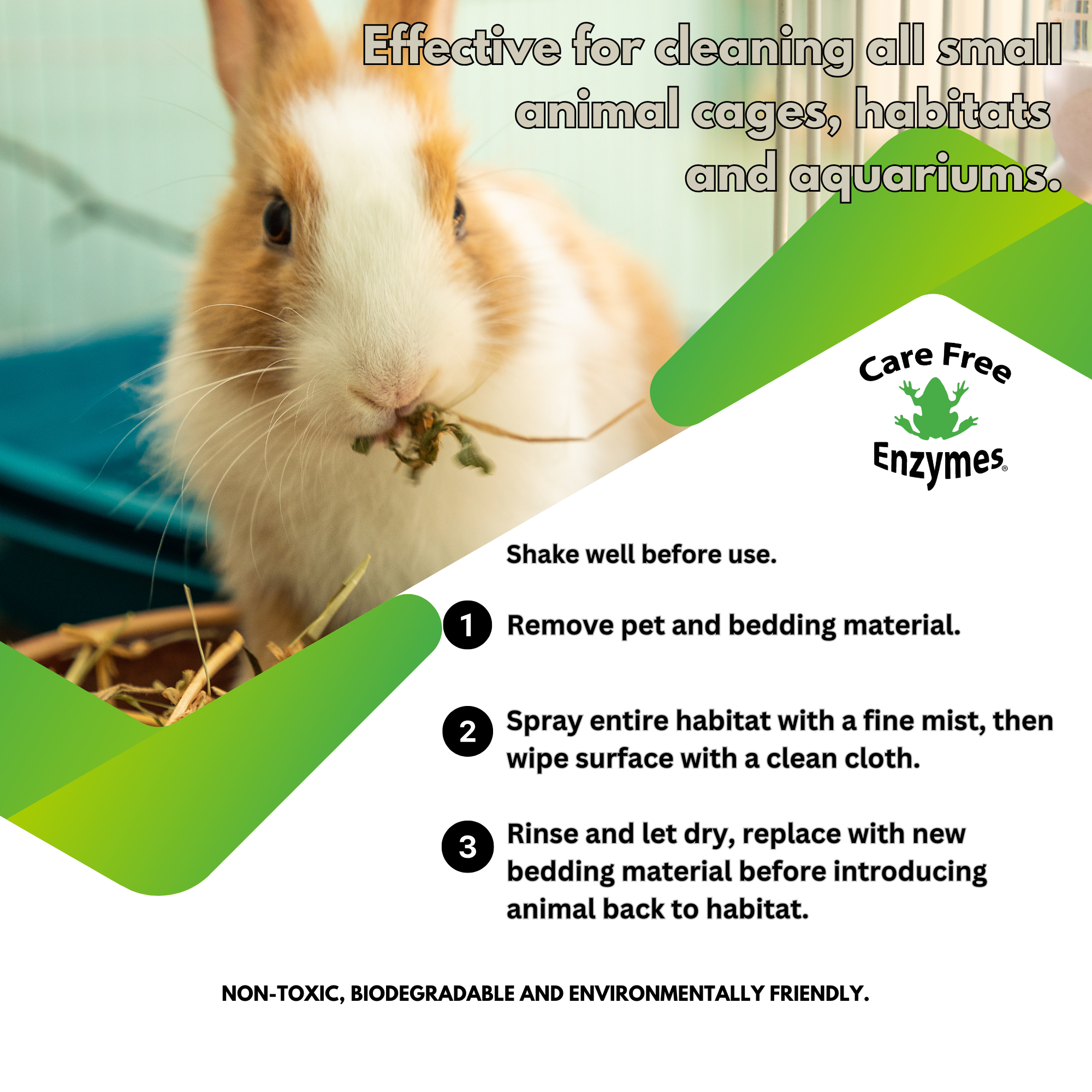 Small Animal Cage Cleaner & Deodorizer | For Hamsters, Guinea Pigs & Rabbits | 16 oz