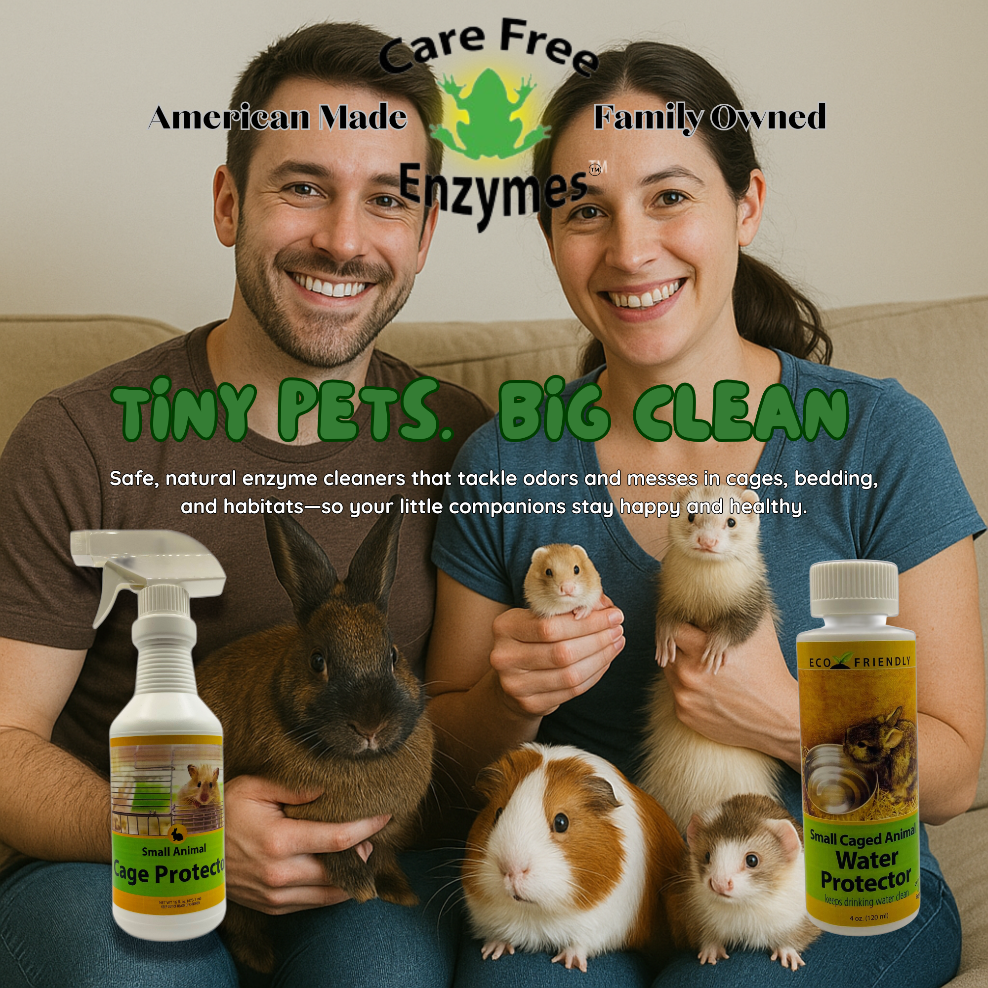Small Animal Cage Cleaner & Deodorizer | For Hamsters, Guinea Pigs & R ...