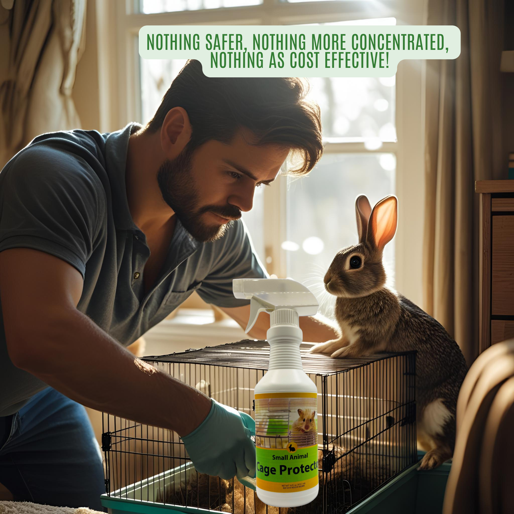 Small Animal Cage Cleaner & Deodorizer | For Hamsters, Guinea Pigs & Rabbits | 16 oz