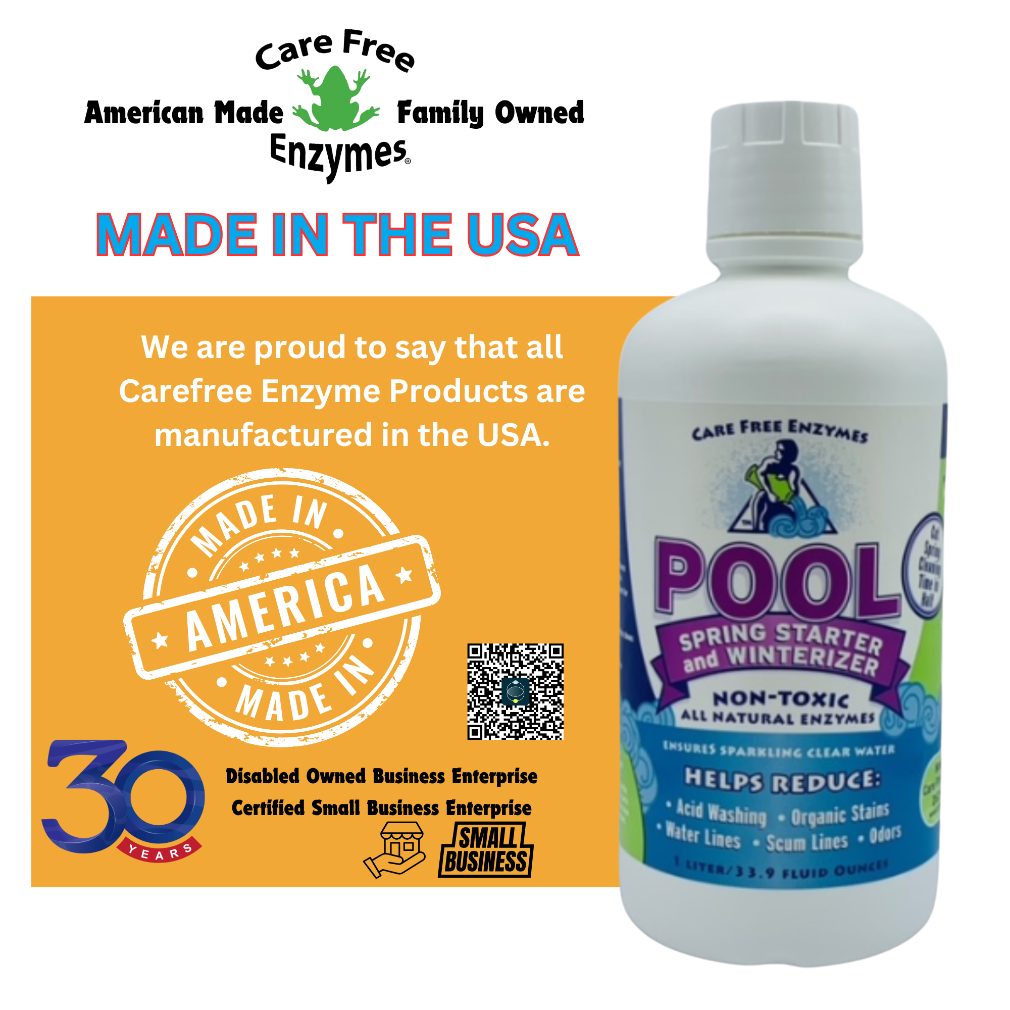 Enzyme Pool Opening & Winterizing Kit | Pool Spring Starter & Winterizer | 33.9 oz