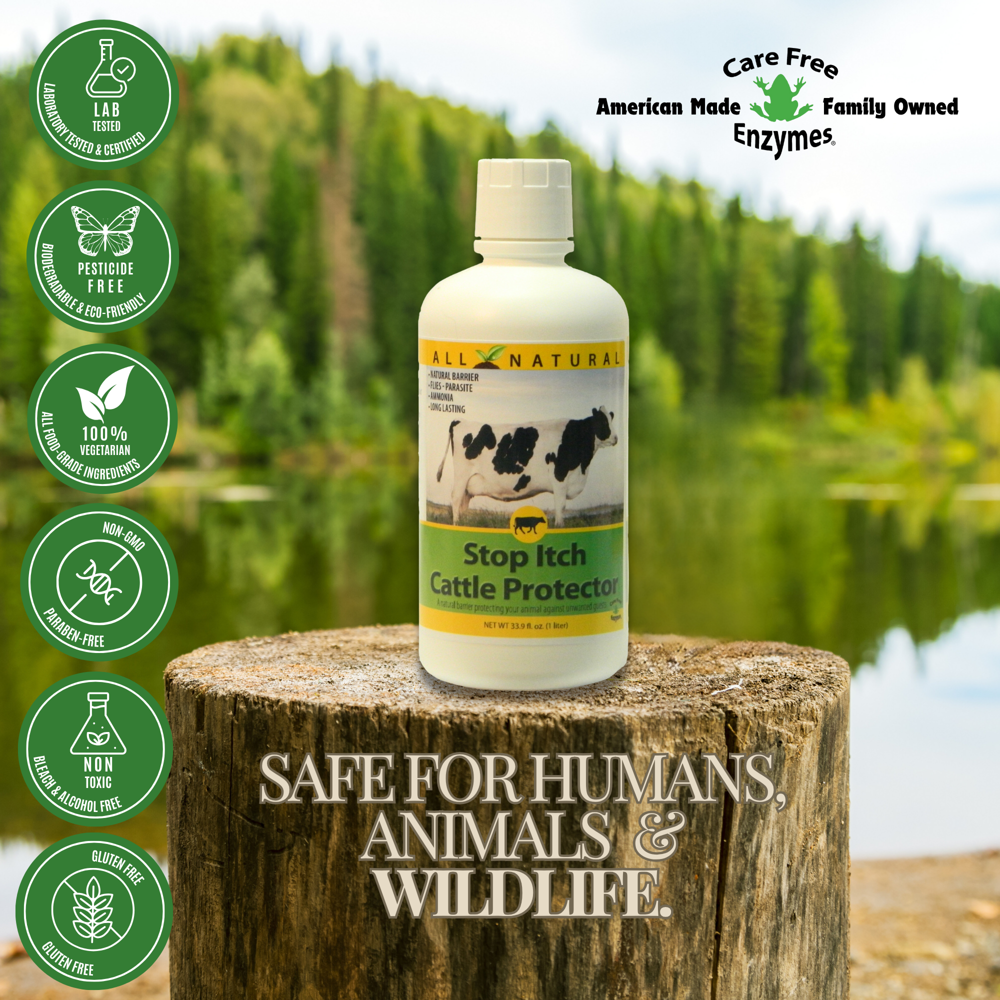 Natural Itch Relief Spray for Cattle | Soothes Bites & Skin Irritations | Stop Itch Cattle Protector | 33.9 oz