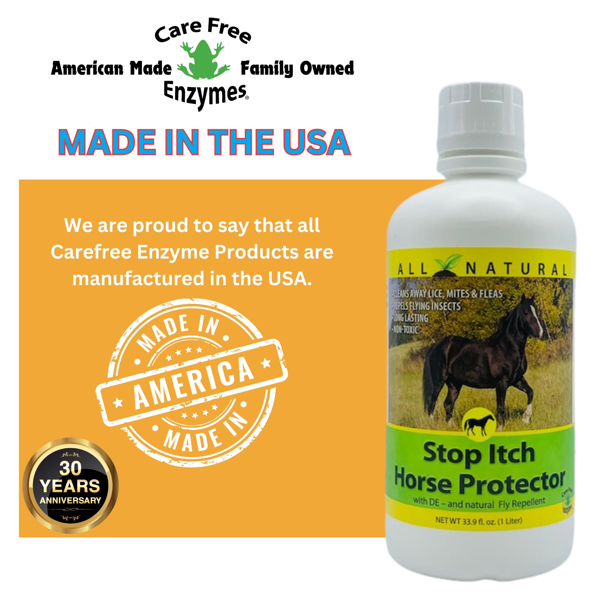 Natural Horse Itch Relief Spray | Soothes Sweet Itch & Bug Bites | Stop Itch Horse Protector | 32 oz, 33.9 oz & 1 Gallon