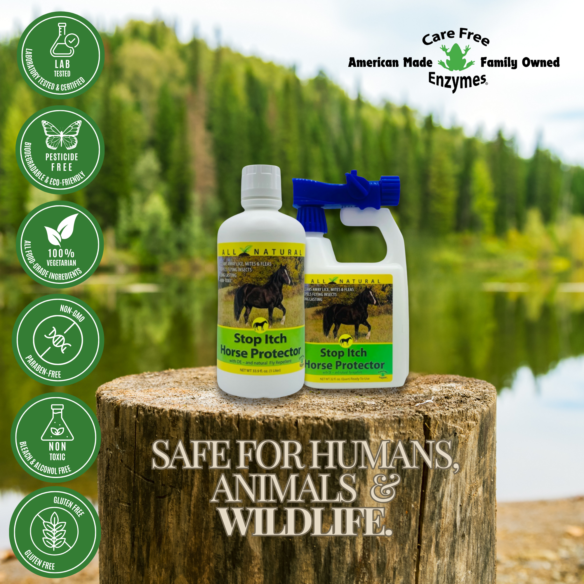 Natural Horse Itch Relief Spray | Soothes Sweet Itch & Bug Bites | Stop Itch Horse Protector | 32 oz, 33.9 oz & 1 Gallon
