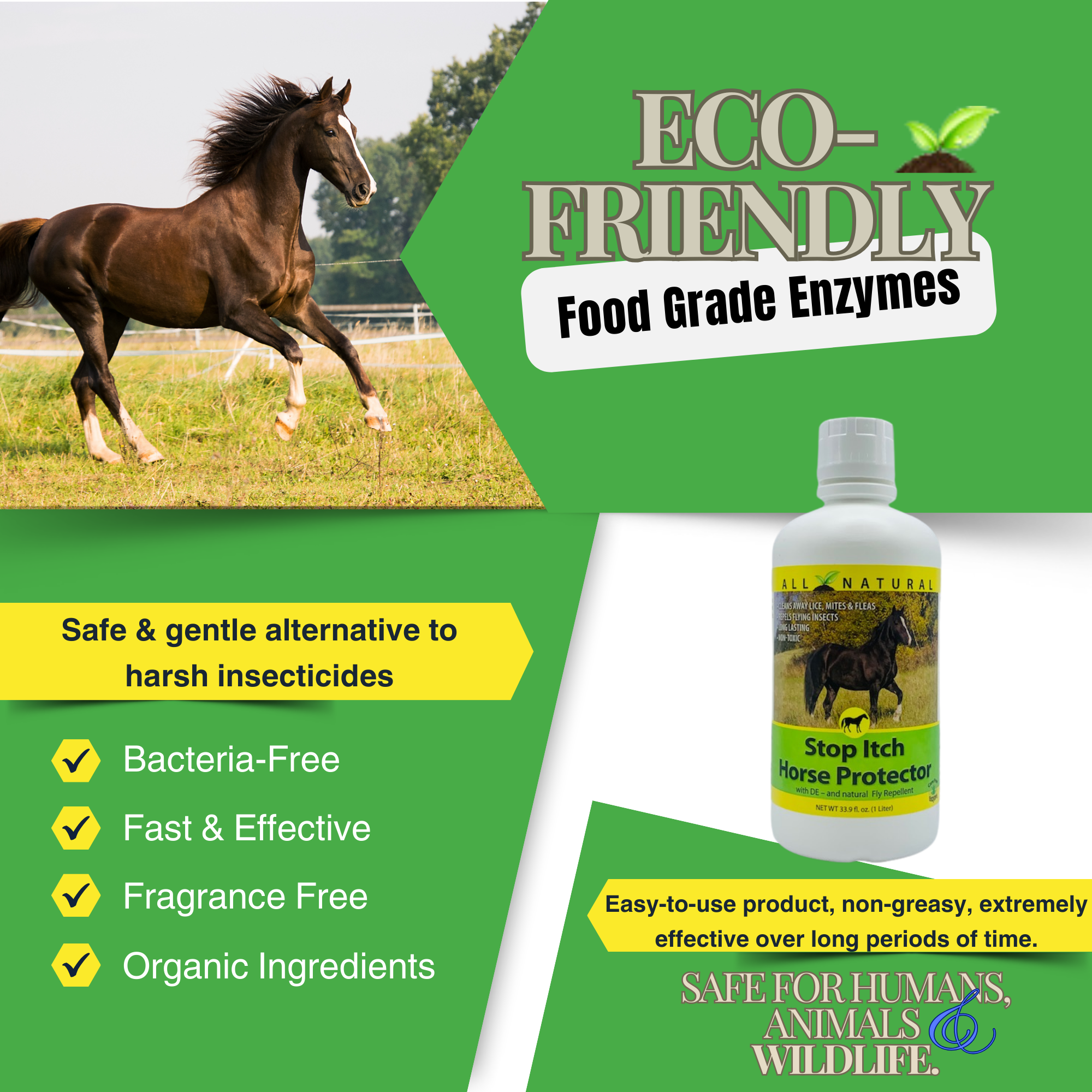 Natural Horse Itch Relief Spray | Soothes Sweet Itch & Bug Bites | Stop Itch Horse Protector | 32 oz, 33.9 oz & 1 Gallon