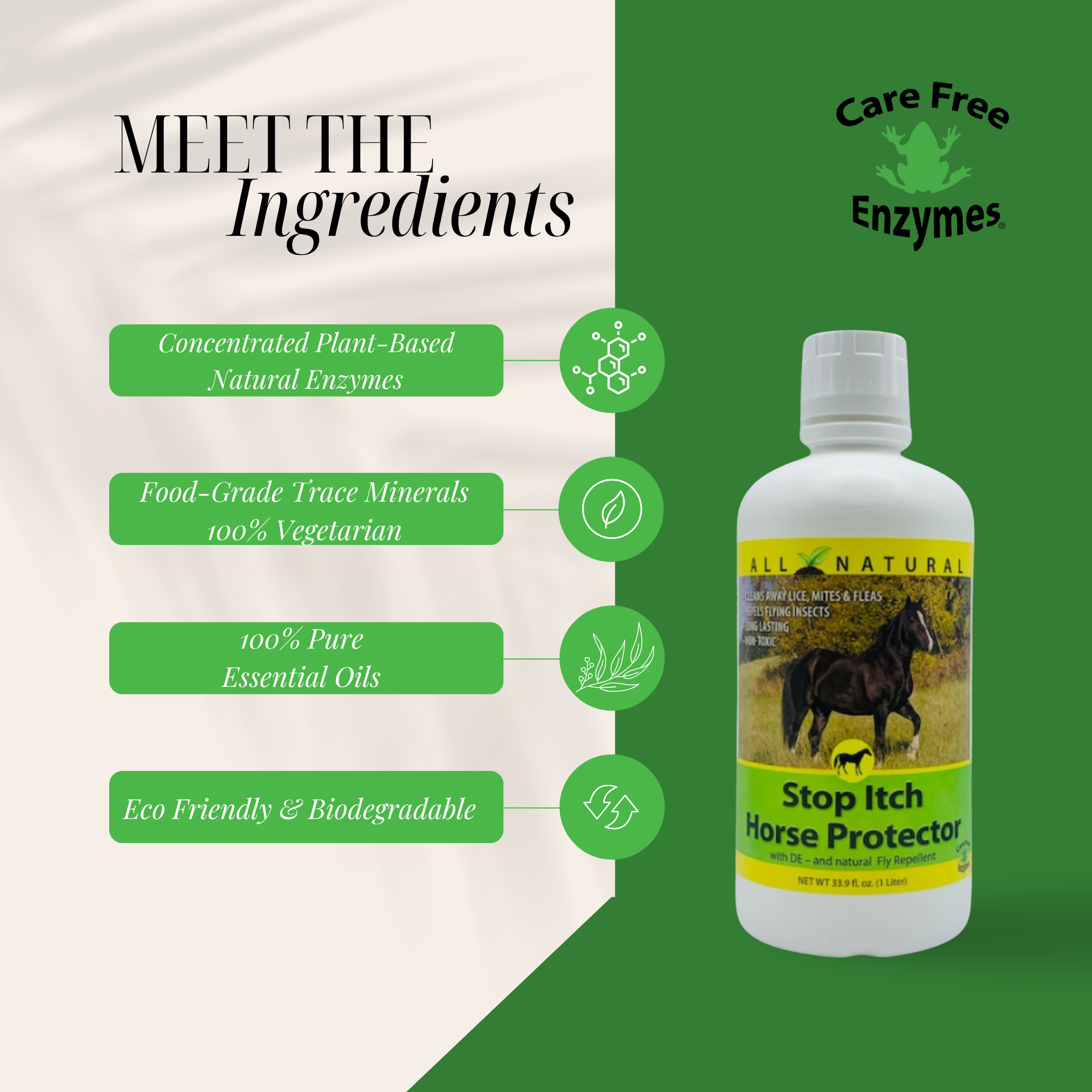 Natural Horse Itch Relief Spray | Soothes Sweet Itch & Bug Bites | Stop Itch Horse Protector | 32 oz, 33.9 oz & 1 Gallon