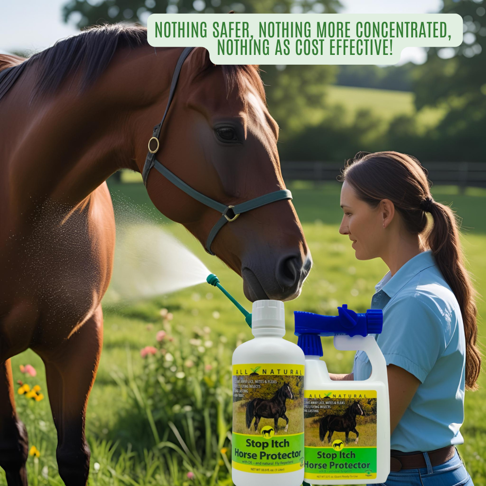 Natural Horse Itch Relief Spray | Soothes Sweet Itch & Bug Bites | Stop Itch Horse Protector | 32 oz, 33.9 oz & 1 Gallon