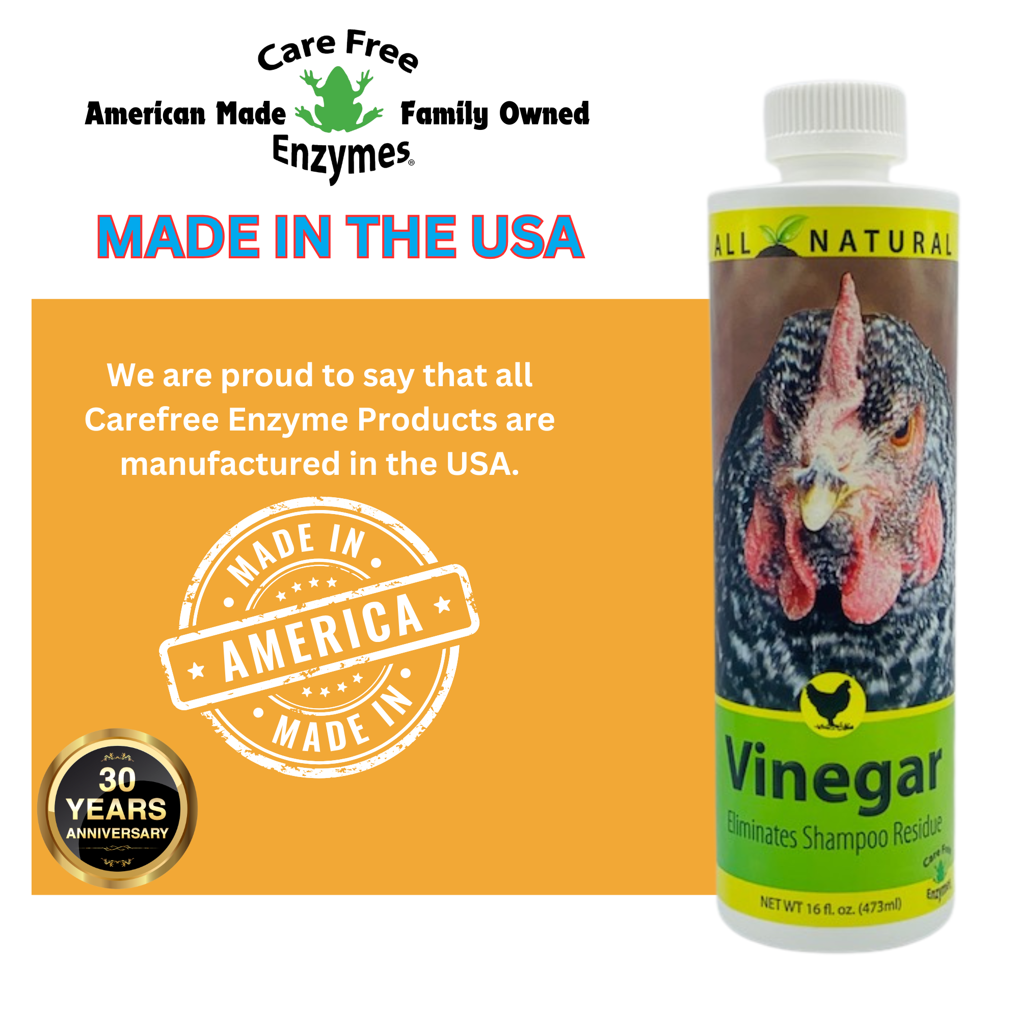 Final Rinse Poultry Vinegar for Show Chickens | Enhances Feather Shine & Health | 16 oz